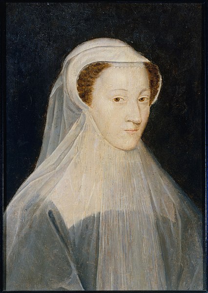 Portrait of Mary Queen of Scots wearing a mourning cap
