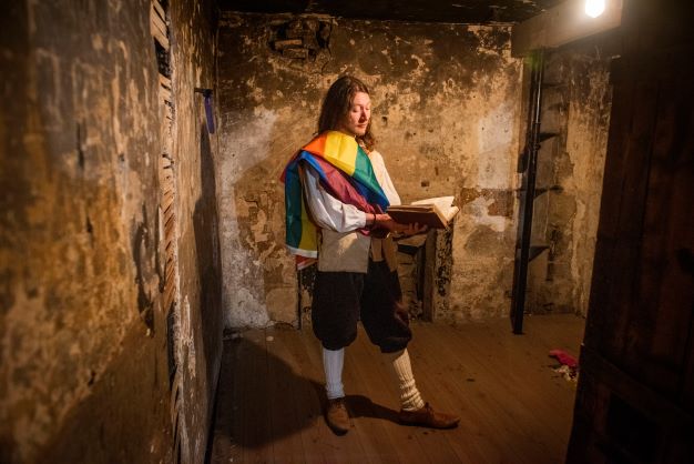 Guide dressed as Robert Fergusson for our Pride Month history tours