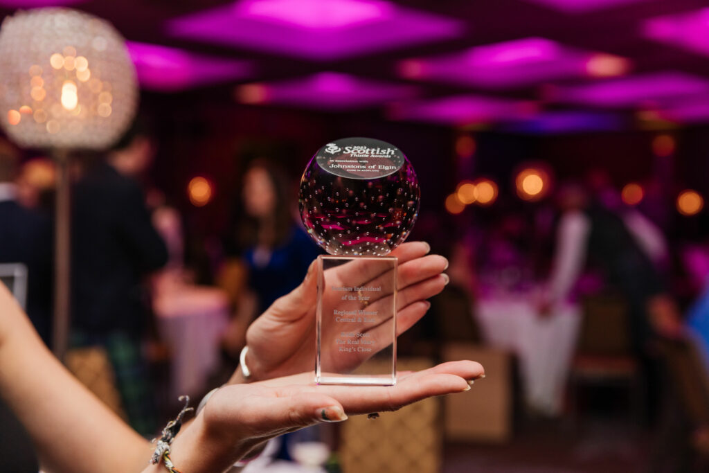 Scottish Thistle Awards 2023 - Tourism Individual of the Year award trophy
